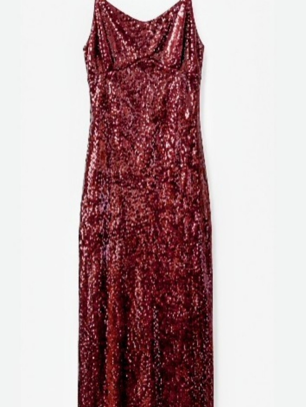 12th TRIBE Burgundy Sequin Slip Dress
